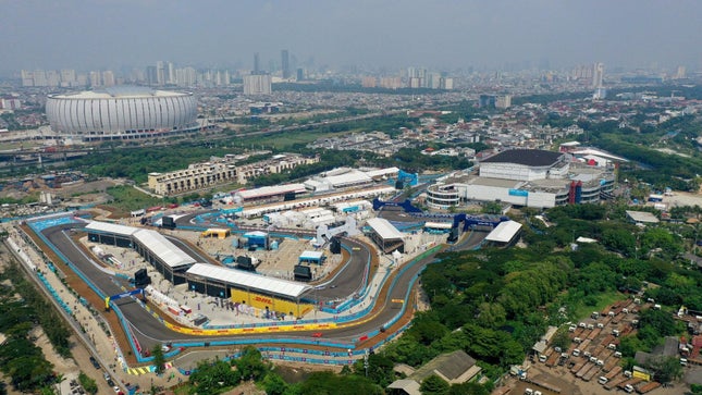 Foto aérea del circuito E-Prix de Yakarta 2022